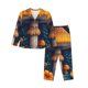 thumbnail image 1 of Fotbe Vintage Blue Leaf Mushroom Conjunto de Pijama de Manga Larga para Mujer con Estampado, Ropa de Dormir de 2 Piezas, Conjunto de Casa Suave y Cómodo con Bolsillos-X-Large, 1 of 7