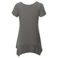 thumbnail image 3 of SSOULM INCH & FIT Women's Round Neck Short Sleeve Asymmetrical Hem Tunic Tank Top. Made in U.S.A, 3 of 5
