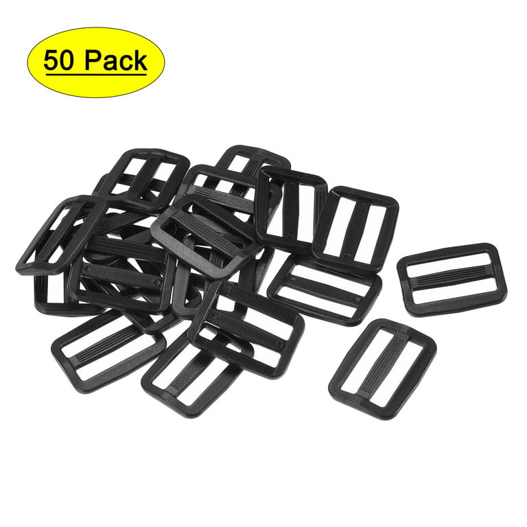 Uxcell Plastic Slide Buckle for 2.5cm Width Band Sewing Fasteners Black  50Pack