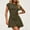 Army Green, variant on QUNYINEY Mini Womens Dresses Summer A Line Sleeveless T-Shirt Dress Solid Casual Crew Neck Pleated Loose Fit Dresses