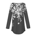 thumbnail image 5 of Gray Womens Tops Womens Blouses Dressy Casual Fall Hippie Tshirts Shirts Long Sleeve Cute Tops Floral Tunics Tops Crew Neck Sweatshirts Shirts for Women, 5 of 5
