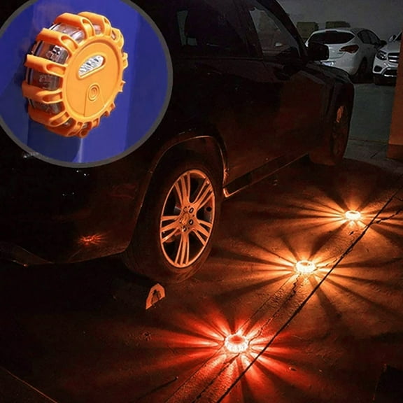 YingYouFu Led Road Flares - Flashing Led Emergency Light for Roadside, High-Visibility, Long-Lasting, and Ideal for Emergencies, Signals, and Vehicle Roadside Assistance
