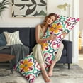 thumbnail image 5 of Hippie Boho Body Pillow Cover 20x54 - Colorful Long Pillow Case with Invisible Zipper - Artistic & Ethnic Tribal Patterns - Stretchy Machine Washable Pillowcase, 5 of 7