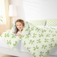 thumbnail image 3 of Manfei Kawaii Green Bow Twin Comforter Sets 3-Piece for Girls,Vintage Polka Dots Bedding Set for Kids Teens,Ultra Soft Home Decor, 3 of 6