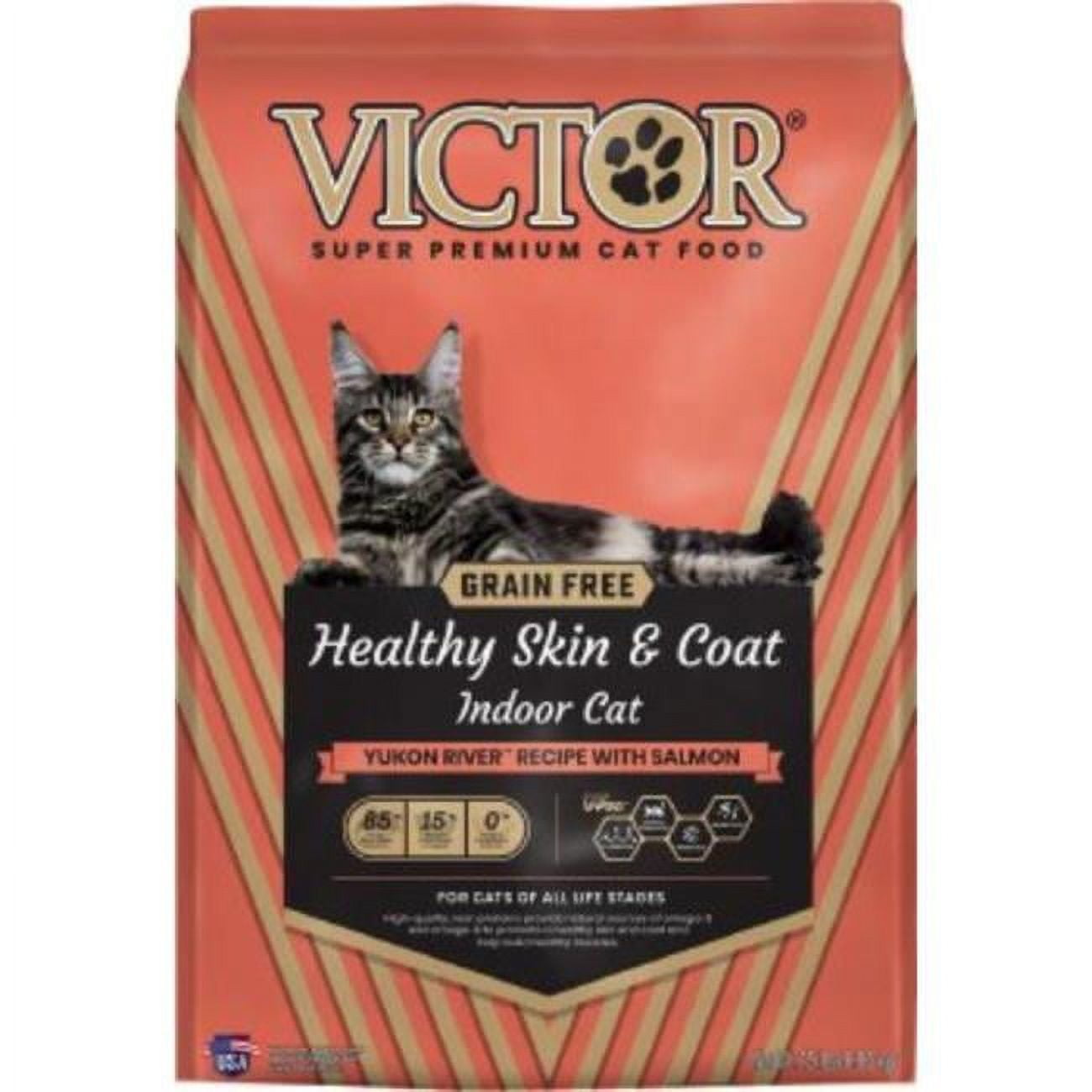 Victor Super Premium Dog Food 854524005900 Healthy Skin & Coat Indoor Dry Yukon River Cat Food with Salmon - 15 lbs