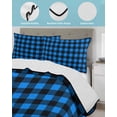 thumbnail image 4 of Black Blue Plaid Twin Size Down Alternative Comforter, Lightweight Comforter Quilt Bedding Set with Pillow Shams Country Buffalo Checked Gingham All Seasons Bed Comforter Duvet Insert 68"x86", 4 of 7