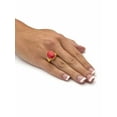 thumbnail image 3 of PalmBeach Jewelry Oval Simulated Coral Yellow Gold-Plated Cabochon Filigree Cocktail Ring, 3 of 5