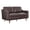 Brown, variant on Pemberly Row Modern Cushion Back Genuine Leather Upholstered Loveseat in Brown