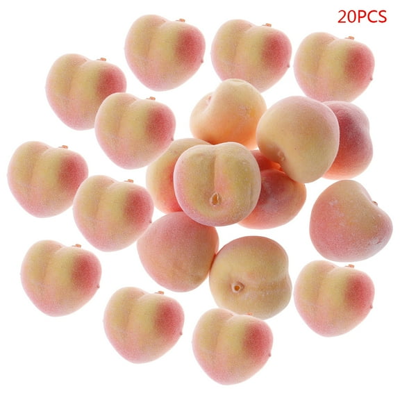 Tizuqe 20pcs Lifelike Simulation Artificial Peach Fake Fruit Disply Home Party Decor
