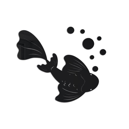 Black Fish Acrylic Mirror Decals DIY Art Decor Wall Stickers 19.7 x 15.8 inches Decorative Bedroom Living Room