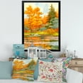 thumbnail image 3 of Designart 'Autumn Forest By The Lake Side IV' Lake House Framed Art Print, 3 of 4