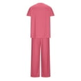 thumbnail image 5 of QATAINLAV Scrubs for Women Set 2025 Fall Medical Uniform Casual V-Neck Scrub Top and Loose Straight Pants 2 Piece Outfits with Pockets Watermelon Red L Mother's Day Gifts, 5 of 6