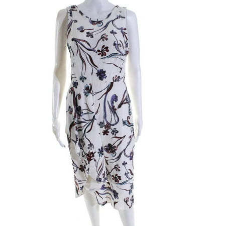 

3.1 Phillip Lim Womens Paneled Floral Print Dress White Multicolor Size 4