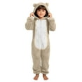 thumbnail image 7 of MKOSPLRT Girls Fleece Onesie Animal One-Piece Pajamas Kids Zip-Front Hooded Sleepwear Soft Comfy Fuzzy Jumpsuits 4-14 Years, 7 of 7