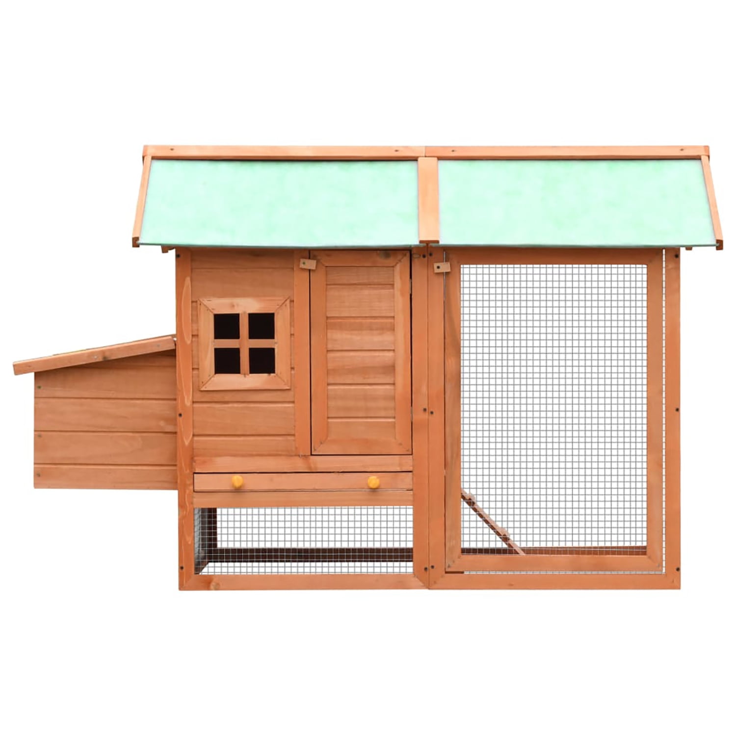 Pefilos 66.9" Chicken Cage for Outdoor Solid Pine & Fir Wood Rabbit Hutch, Orange Pefilos 66.9" Chicken Cage for Outdoor Solid Pine & Fir Wood Rabbit Hutch, Orange