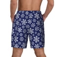 thumbnail image 2 of Lsque Mens Swim Trunks Snowflakes On Dark Blue Pattern - Bathing Suit Compression Liner - Beach Swim Shorts Swimwear - (S-3XL) - Stretch Quick Dry -XX-Large, 2 of 9