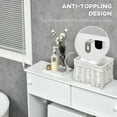 thumbnail image 4 of Homiyad Over The Toilet Bathroom Cabinet, Freestanding Bathroom Storage Organizer with Adjustable Shelves, Toilet Rack, White, 4 of 8