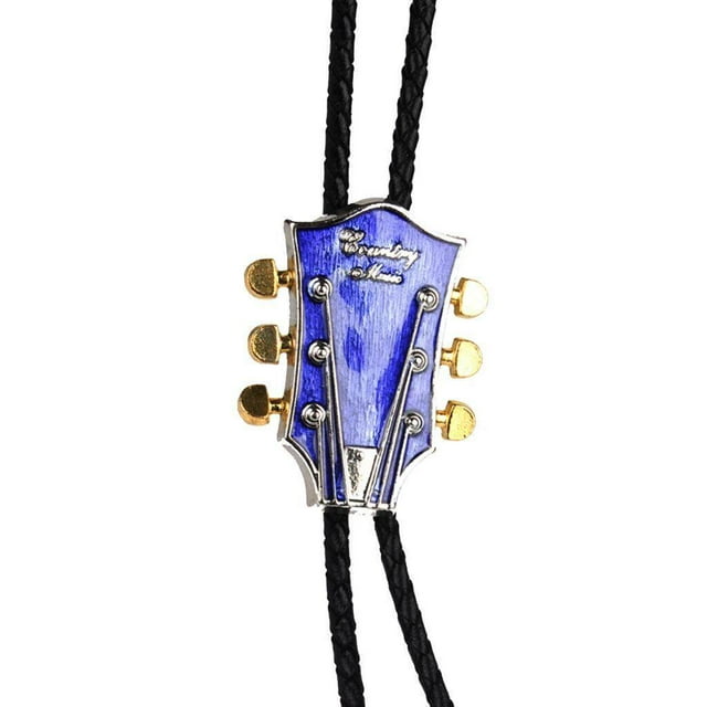 pitrice Fashion Country Music Guitar Western Cowboy Rodeo Bolo Tie Tie bola Blue