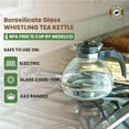 Borosilicate Glass Stove Top Whistling Tea Kettle 12 Cup/48oz