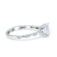 thumbnail image 2 of Simulated Cubic Zirconia Size-8 Art Deco Solitaire Accent Wedding Engagement Ring 925 Sterling Silver, 2 of 7