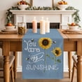 thumbnail image 2 of Table Runner 70 Inches Long for Kitchen Dining, Sunflowers Dresser Scarf Farmhouse, Dining Table Decorations for Wedding/Parties, Modern Bee You Are My Sunshine Blue 13 x 70 In, 2 of 8