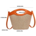 thumbnail image 5 of Bolsa tejido de hierba de playa, Bolsa de empalme de PU tejido a mano a la moda, regalos perfectos para festivales Tmvgtek Para Estrenar, 5 of 5
