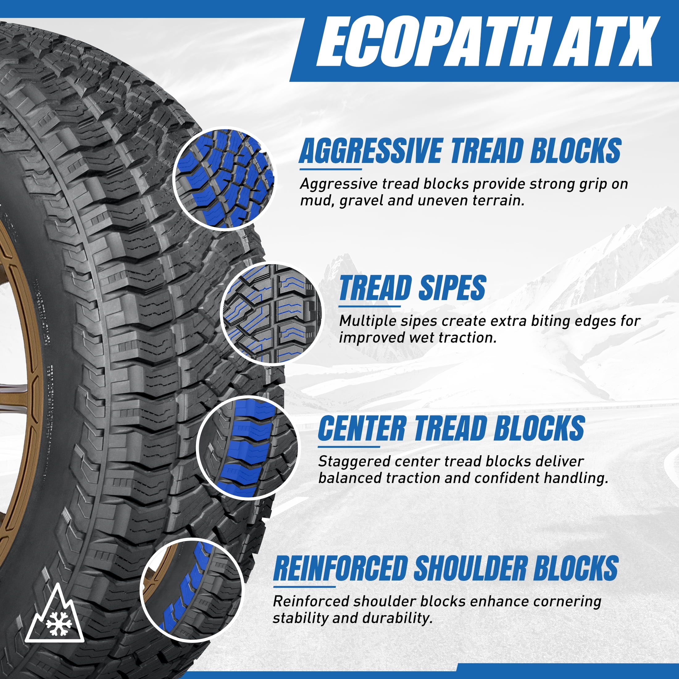 Travelstar All Weather ECOPATH ATX 225/65R17 102H CUV Crossover Tire(Tire Only)