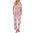thumbnail image 1 of Sexy Pijama Conjunto para las Mujeres Impreso Bolsillo Pantalones de Manga Corta, Traje Suelto Casual para el Hogar Y el Salón, 1 of 1