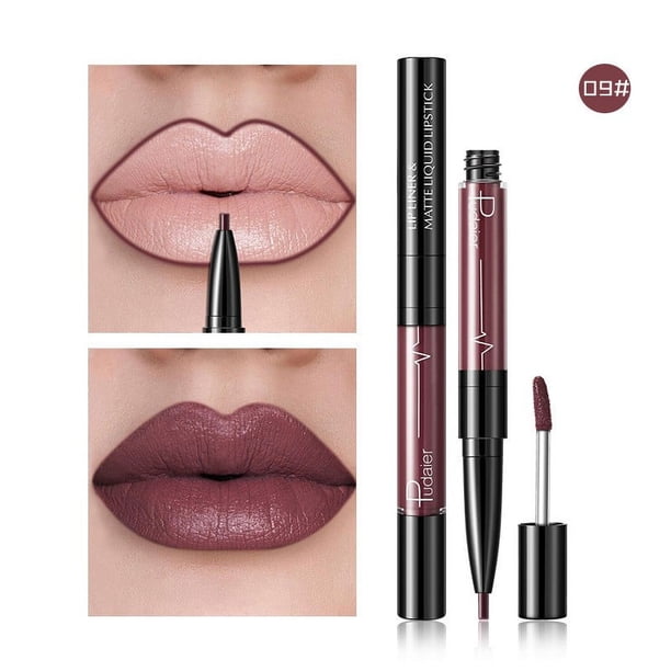 XWSHYW Lápiz Labial Juego de Lápices Labiales y Delineadores de Labios Líquidos, Lápices Labiales Líquidos Mate Aterciopelados, Delineador de Labios, 10 Ml