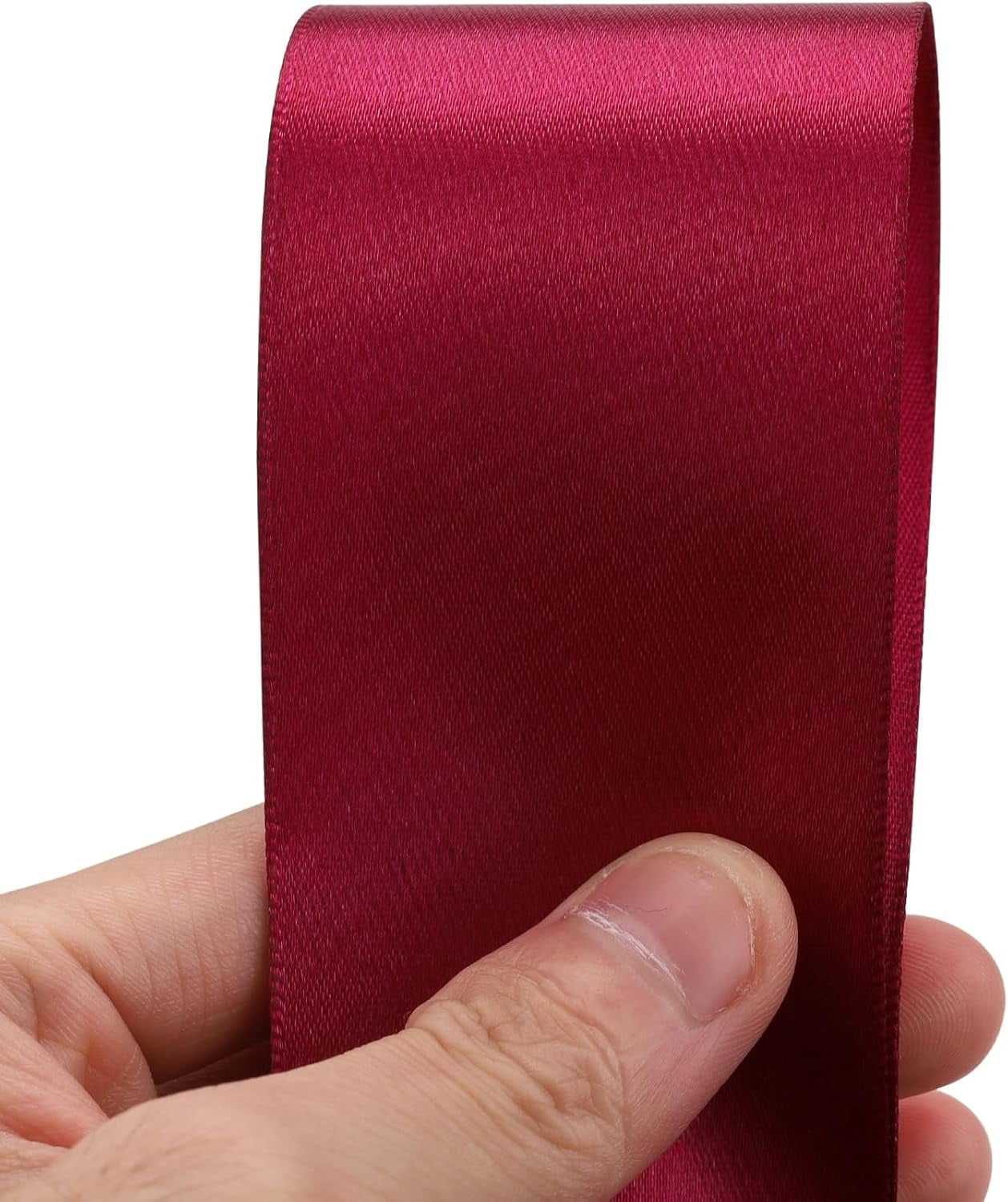 2 inch x 50 Yards Deep Rose Single Face Satin Ribbon Solid Fabric Ribbon for Gift Wrapping Floral Bouquets Wedding Birthday Party Decoration Hair Floral Craft Sewing