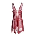 thumbnail image 5 of QELUSQELUS Women Plus Babydoll Sexy Lace Translucent Mesh Solid Nightie Lingerie, 5 of 5