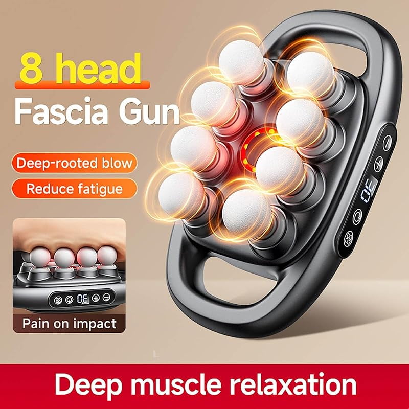 Purivil Pro Massager - 16 Head Massage Gun Deep Tissue, 30 Intensity Levels, 3 Smart Modes Quiet Percussion Massagers for Legs, Waist, Buttocks Muscles (White)