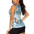thumbnail image 3 of Fotbe Gnome And Red Fox Fishing Blusas Sin Mangas para Mujer – Estilo Casual, Corte Suelto, Slim-Fit, Cuello Redondo Deportivo, Tops de Verano para Gimnasio y Yoga-XX-Large, 3 of 7
