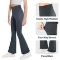 thumbnail image 2 of Vekome Flare Leggings for Girl with Pockets High Waisted Yoga Pants Seamless Solid Lightweight Running Tights Dark Gray 6-7T, 2 of 8