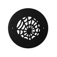 thumbnail image 1 of Spooky Gothic Round Vent cover 5" Duct Opening (Overall 6-1/2") Spider Web Design Solid Cast Aluminum Register | Powder Coated BLACK with Detachable Steel Metal Louver-With Holes for Wall / Ceiling, 1 of 10