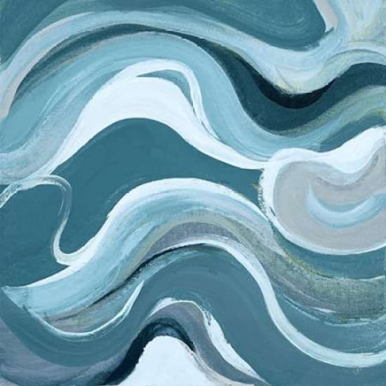Curvilinear Bright Blue I Canvas Art - Lanie Loreth(24X24)
