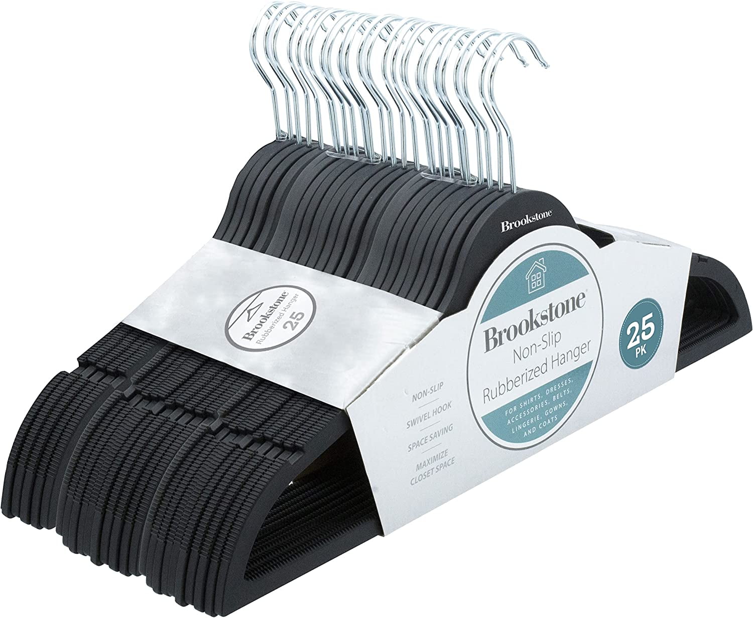 DormCo Jumbo Thick Black Hangers (Made in The Usa) 9 Pack