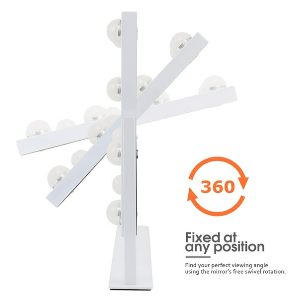 Fenchilin Vanity Makeup Mirror with Lights Metal Tabletop