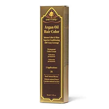 One n Only Argan Oil Hair Color Permanent Cream Intense Color Shine w Sleek Brush 100 Gray Coverage Haircolor Creme Dye One Only 4CH Medium