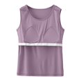thumbnail image 6 of WEIWEN Camisole Tops for Women Built in Bra Tank Top Bras No Underwire Yoga Tank Tops Casual Summer Running Athletic Workout Padded Cami Shirts Purple, XXXL, 6 of 6