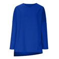 thumbnail image 6 of Plus Size Long Sleeve Shirts for Women Casual V Neck Basic Fall Tops Loose Irregular Pullover Tunic, 6 of 8