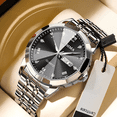 thumbnail image 3 of Reloj De Cuarzo Casual De Acero Impermeable Para Hombre Xtellar Plateado Negro, 3 of 4