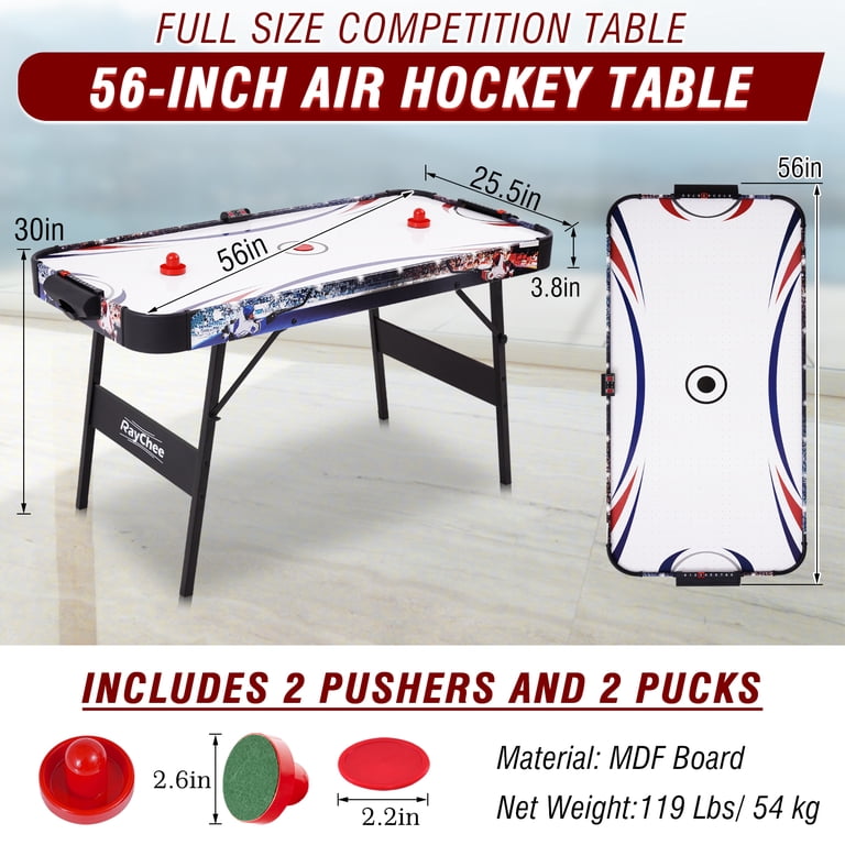 RayChee 56in Folding Air Hockey Table, Hockey Table Gaming Set for
