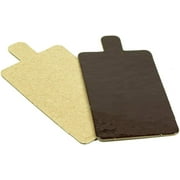 Rectangular Pastry Board with Tab, Chocolate and Praline, 2-1/8 Inch x 3-3/4 Inch - Pack of 200