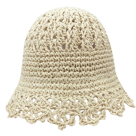 

Relanfenk Baby Hats Summer Solid Kids Solid Breathable Straw Bucket Fisherman Cap Hat