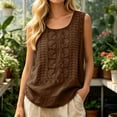 thumbnail image 3 of Lixiuxyad Cute Tank Tops for Women Elegant Embroidered Sleeveless Top For Relaxed Fit Tank With Casual Vibe Without Logo,Brown L, 3 of 6