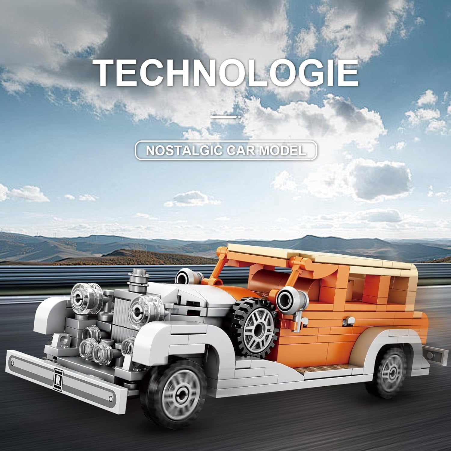 Classic Car Building Set for Adults, Retro Race Cars, Vintage Sports Car Collectible Decor Model Kit,