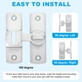 thumbnail image 4 of Uxcell 2 Pcs Cerradura de Puerta de Granero, Cerradura de Puerta de Granero Flip de 90/180 Grados de Aleación de Aluminio con Tornillos para Gabinetes de Jardín Baño, Tono Plateado, 4 of 6