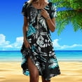 thumbnail image 1 of WILLBEST Vestidos De Verano Vestido Casual Con Estampado Floral Para Mujer Cuello Redondo Vacaciones Uso Diario Primavera Verano Básico Cómodo Elegante Atuendo Femenino, 1 of 3