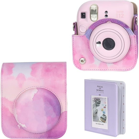 Protective Case for Fujifilm Instax Mini 12 Instant Camera - Premium Leather Bag Cover with Mini Photo Album